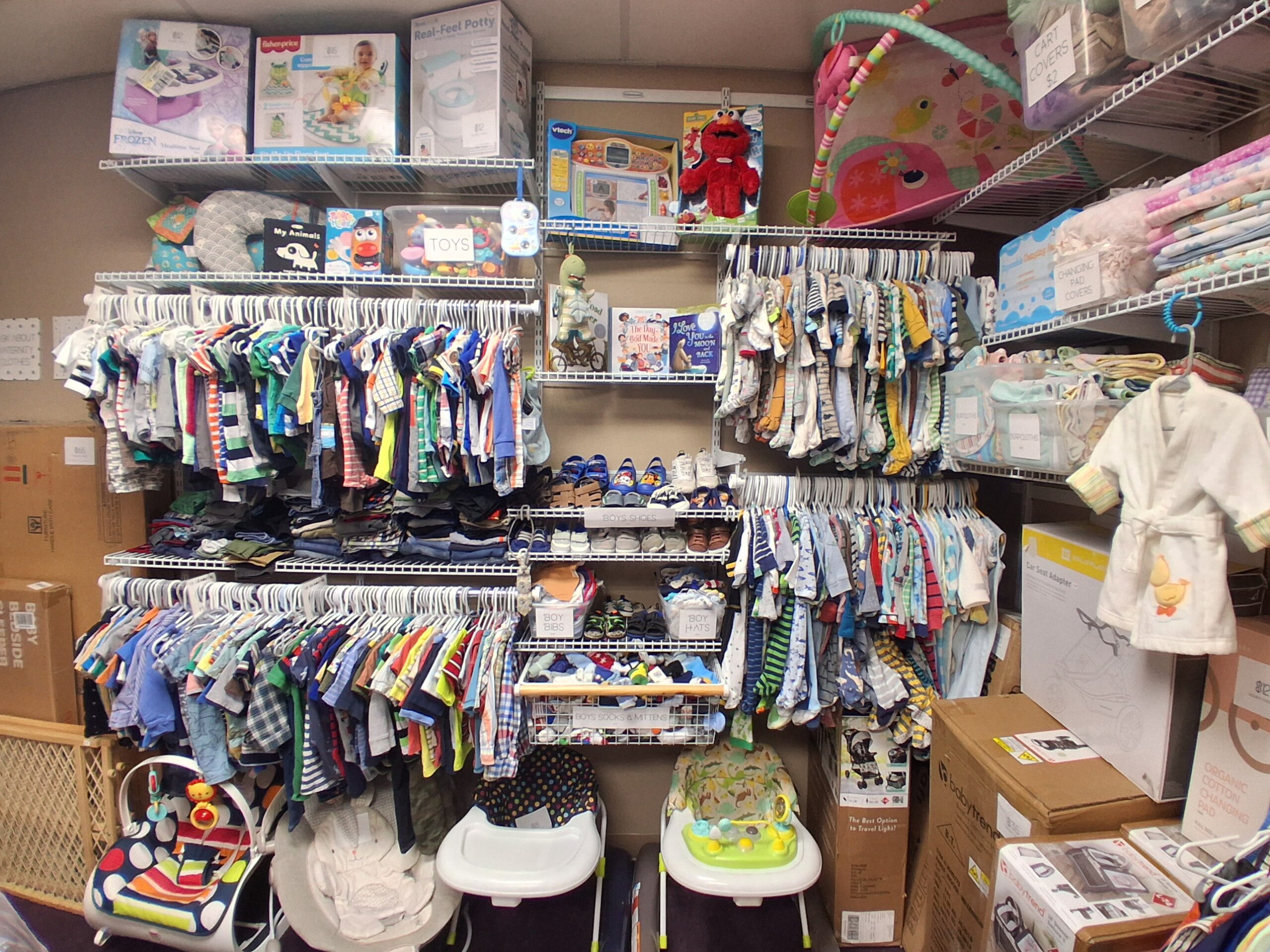 Clothing and supplies in Cradle of Hope’s Baby Shop